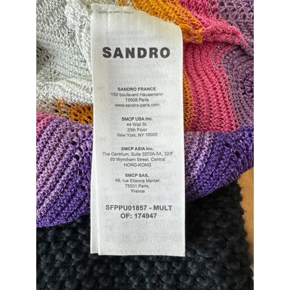 SANDRO Vallee Openwork Knit Tank Wave Pattern Mulit color Size 2 NWT - Picture 10 of 13